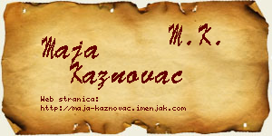 Maja Kaznovac vizit kartica